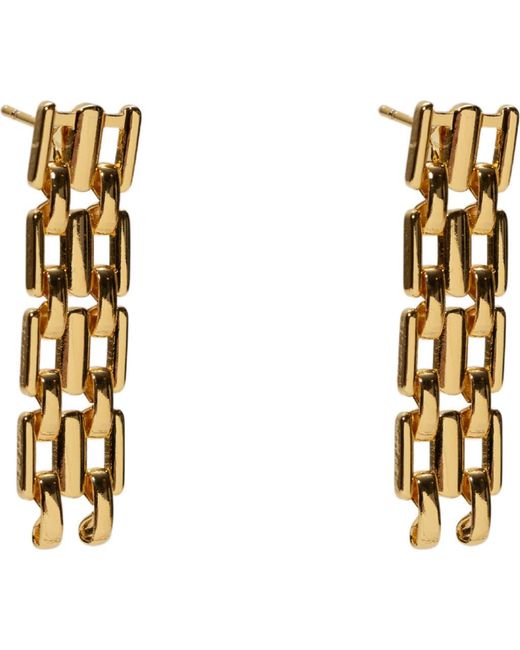 Argento Vivo Sterling Silver White Panthera Link Linear Drop Earrings