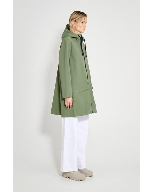 Stutterheim Green Mosebacke Patch Matte Raincoat