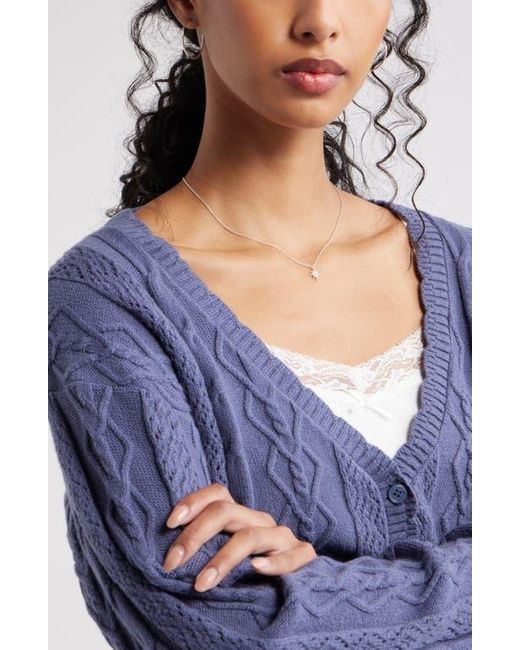 BP. Blue Mixed Stitch Cardigan