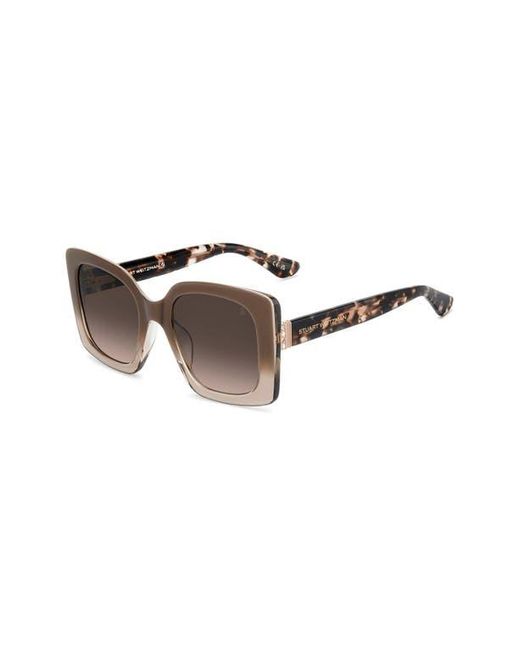 Stuart Weitzman Brown 53Mm Gradient Square Sunglasses