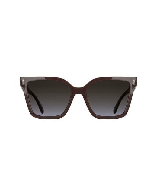 Longchamp Black Roseau 55Mm Modified Rectangular Sunglasses