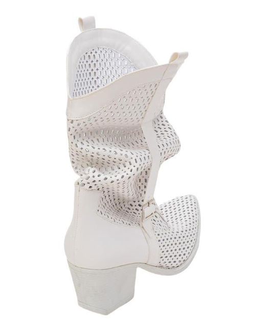 Prologue Shoes White Larry Western Cut-Out Summer Boots