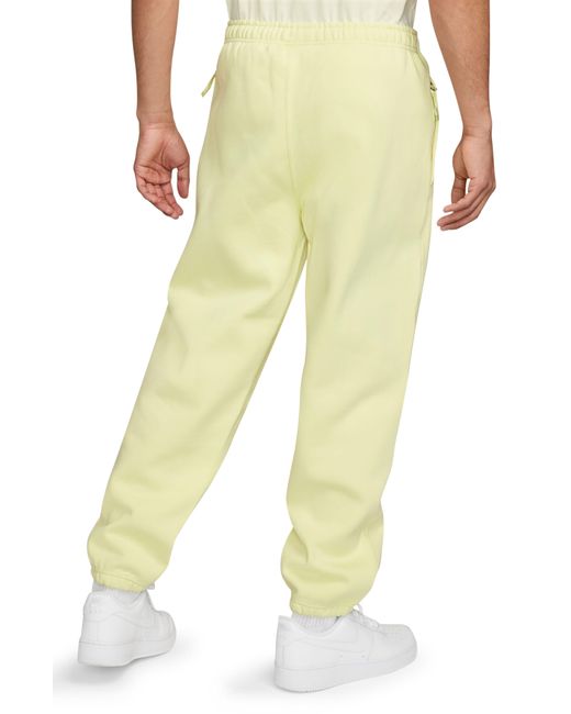 Nike Yellow Solo Swoosh Fleece Sweatpants for men