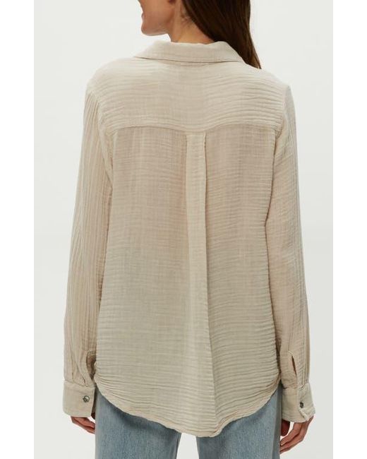 Michael Stars Natural Ernie Cotton Gauze Button-Up Shirt