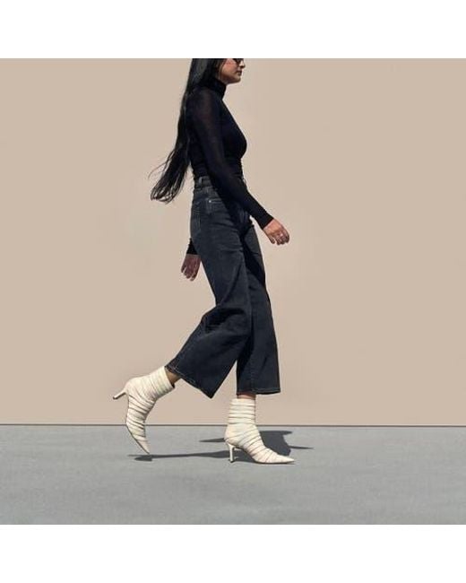 Neil J. Rodgers Natural Plisse Ankle Boot