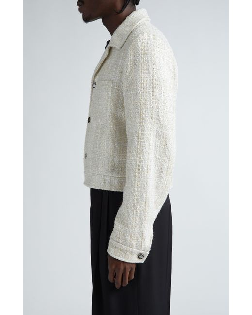 Amiri Natural Sequin Bouclé Shirt Jacket for men