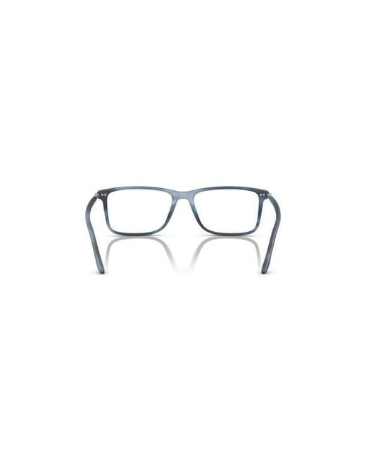 Giorgio Armani Blue 56Mm Rectangle Optical Glasses for men