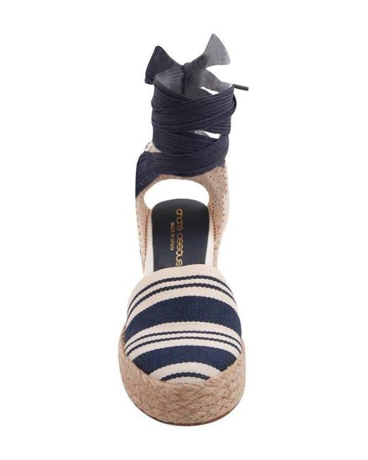 Andre Assous Blue Payton Espadrille Wedge