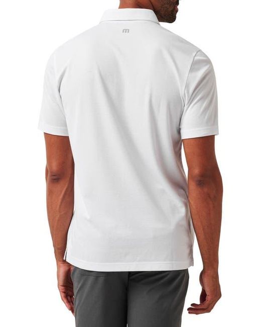 Travis Mathew White Day Pass Chest Stripe Polo for men