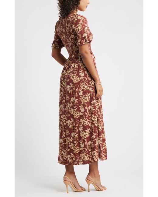Chelsea28 Multicolor Smocked Ruffle Bodice Maxi Dress