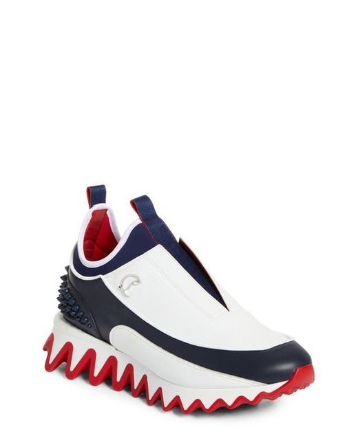 Christian Louboutin White Sharkyloub Spikes Slip-On Sneaker for men