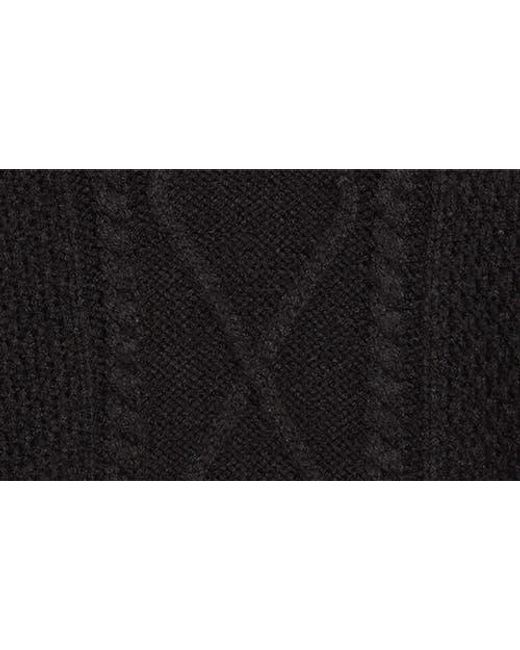 Sugarlips Black Puff Sleeve Cable Stitch Sweater