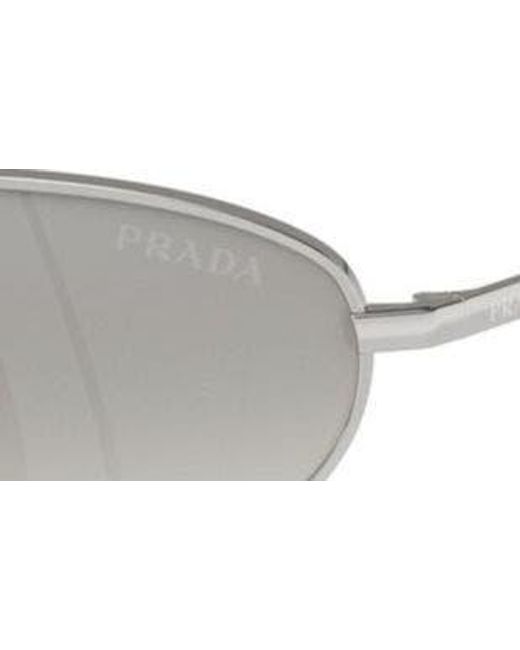 Prada Metallic 59mm Oval Sunglasses for men