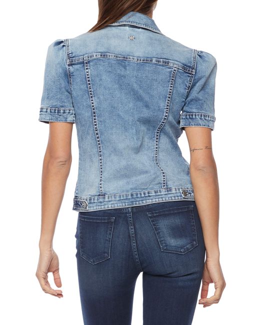 Wash Lab Denim Puff Sleeve Denim Jacket in Blue Lyst
