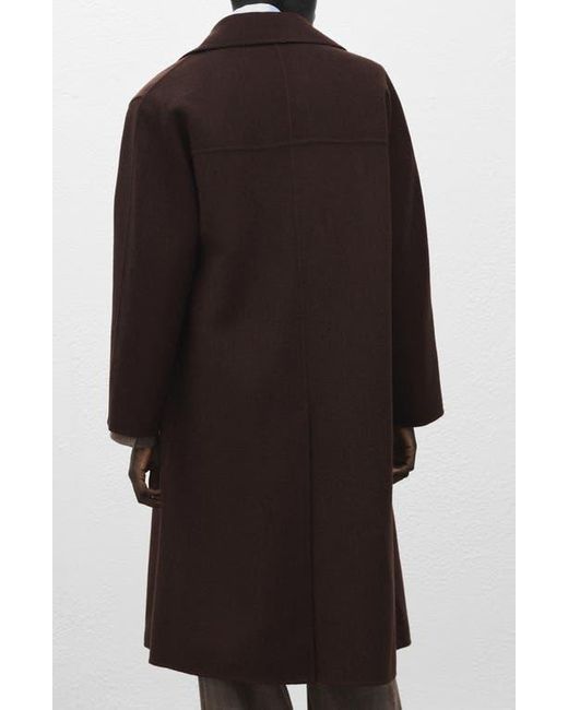 Mango Brown Picarol Double Breasted Wool Blend Coat