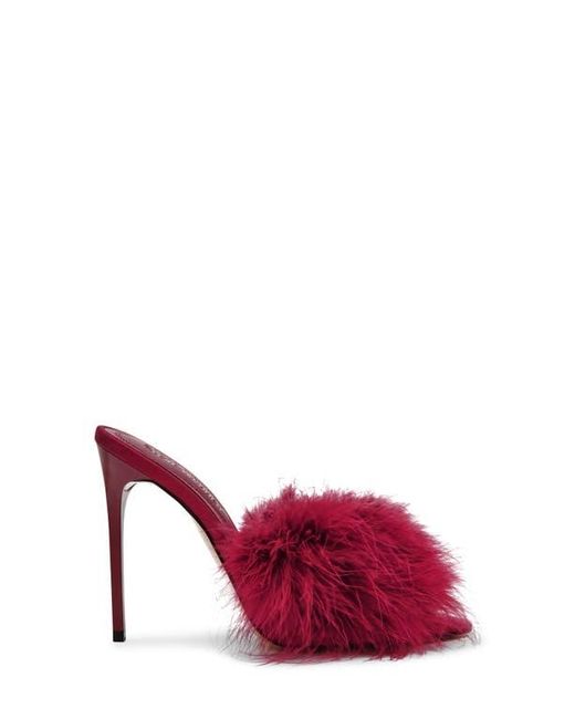 Steve Madden Red Ashbey Faux Feather Sandal