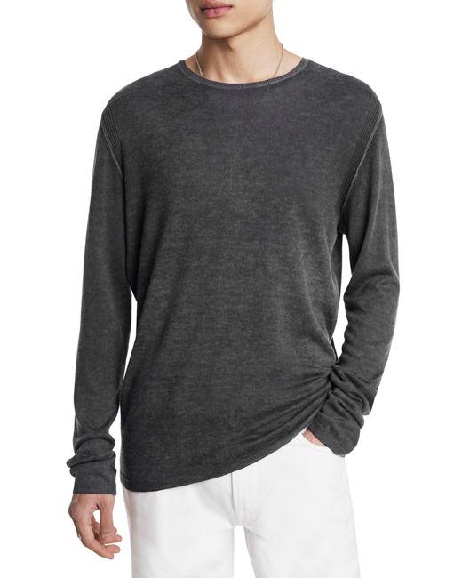 John Varvatos Gray Silk & Cashmere Sweater for men