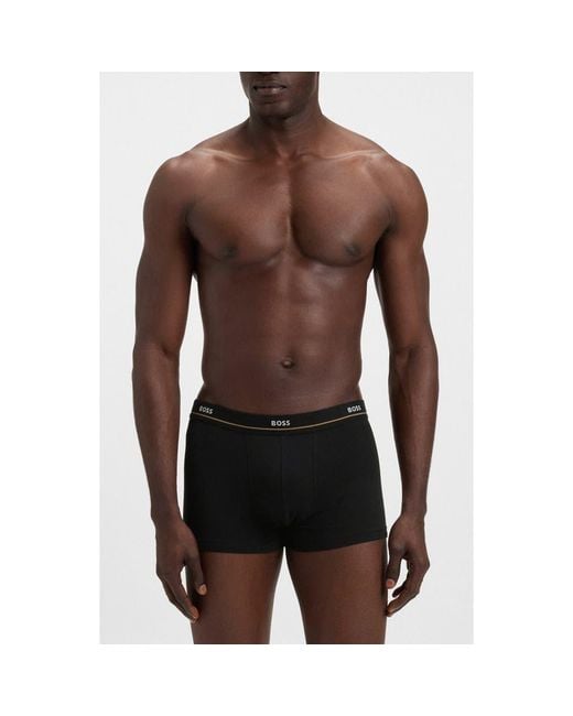 Boss Brown Assorted 5-Pack Essential Stretch Cotton Trunks for men