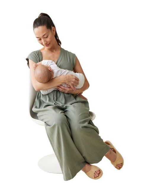 Ingrid & Isabel Green Sleeveless Linen Blend Maternity Jumpsuit