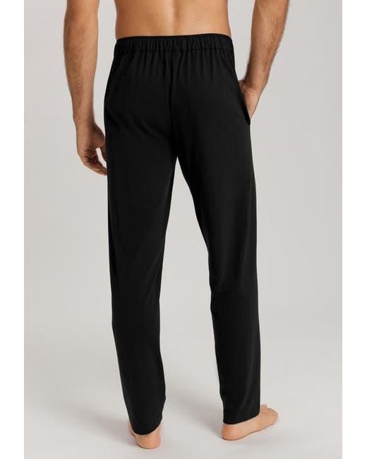 Hanro Black Night And Day Cotton Drawstring Pants for men