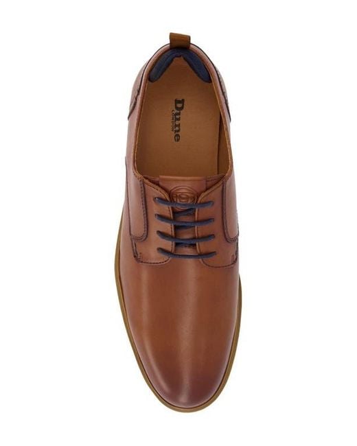 Dune Brown Bucatini Plain Toe Derby for men