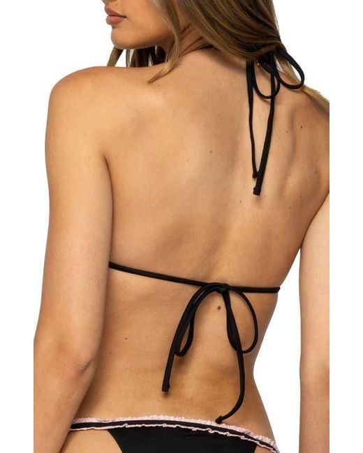 Edikted Black Mandy Triangle Bikini Top