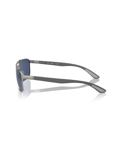 Ray-Ban Blue 60Mm Rectangular Sunglasses for men