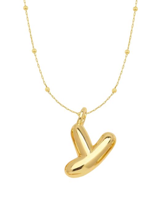 Emma Rae Metallic 14K Plated Bubble Initial Pendant Necklace