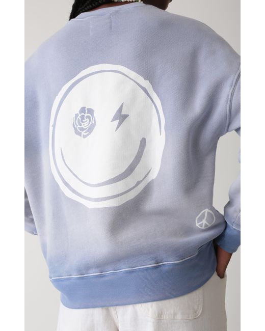 Electric and Rose Blue Atlas Good Vybes Cotton Graphic Sweatshirt