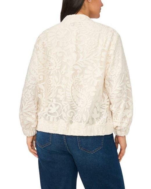 Halogen® White Lace Bomber Jacket