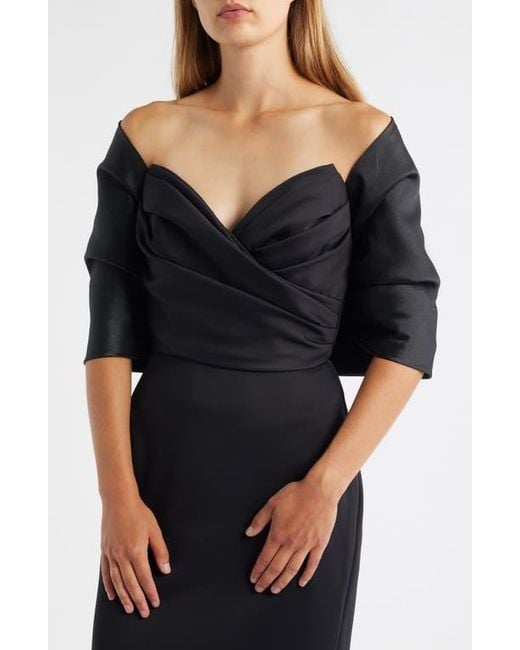 Amsale Black Mikado Shoulder Wrap
