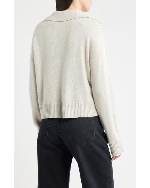 Bella Dahl White Johnny Collar Pullover Sweater