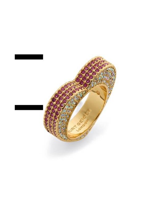 Kurt Geiger Metallic Pavé Heart Band Ring