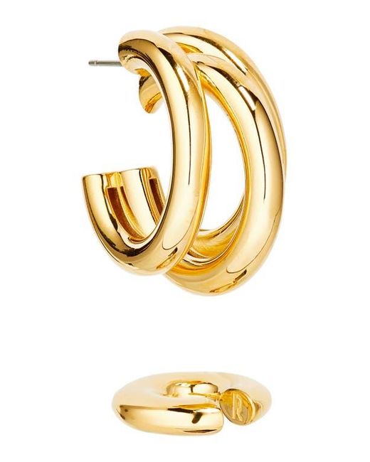Rabanne Metallic Triple Loop Hoop Earrings & Ear Cuff Set