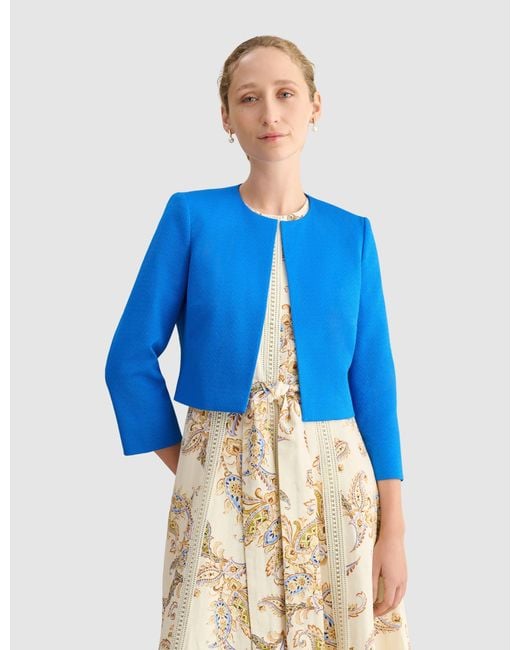 Hobbs Blue Elize Cropped Jacket