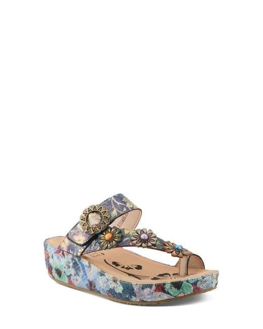 Spring Step White Blissbloom Platform Wedge Flip Flop