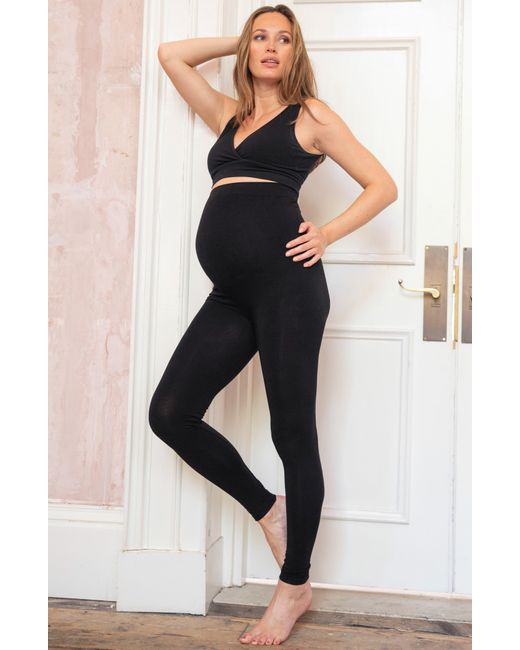 Seraphine Black Over The Bump Maternity leggings