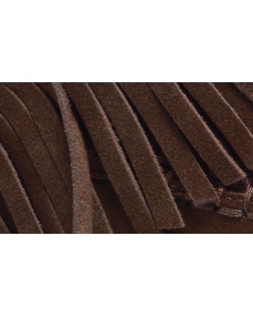 Free People Brown Fallon Fringe Faux Fur Mule Slipper