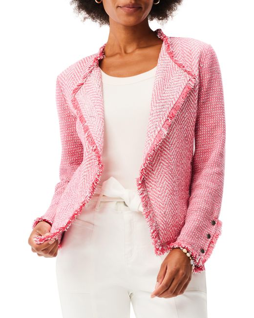 NIC+ZOE Nic+zoe Fringe Mix Jacket in Pink Lyst