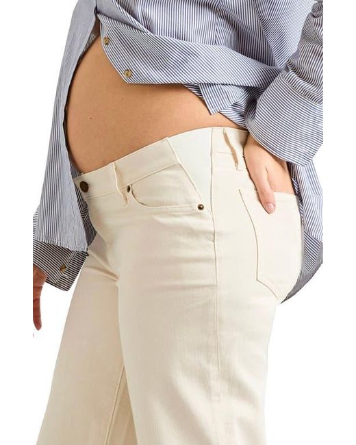 Hatch Collection Natural The Relaxed Wide Leg Maternity Jean