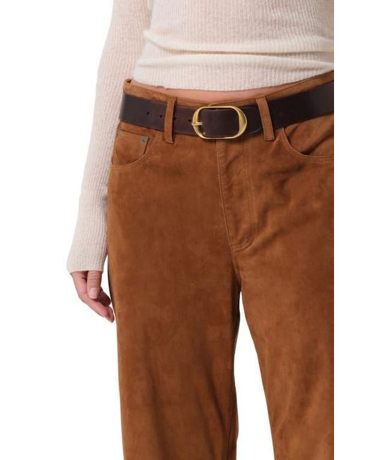 Citizens of Humanity Brown Miro High Waist Suede Barrel Jeans