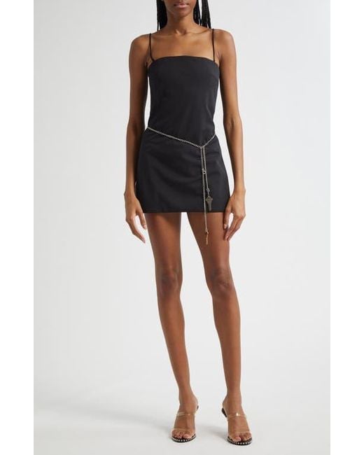 Alexander Wang Women's Black Chain Belt Stretch Wool Blend Minidress