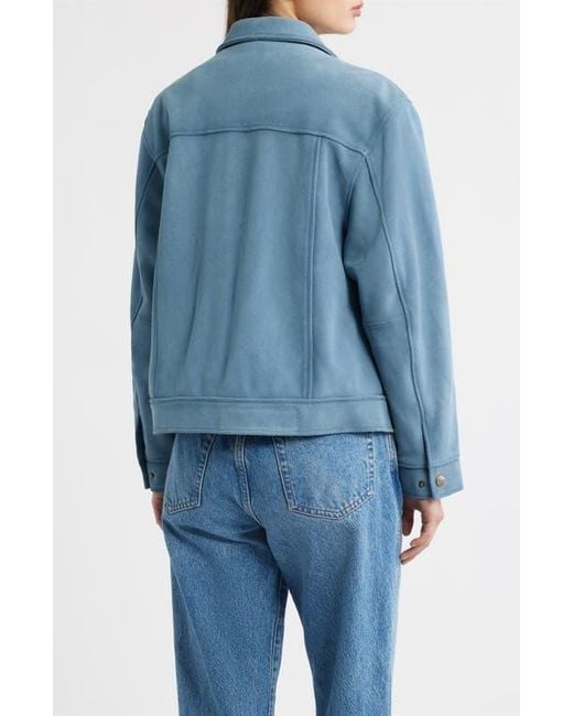 Frye Blue Cow Split Leather Jacket