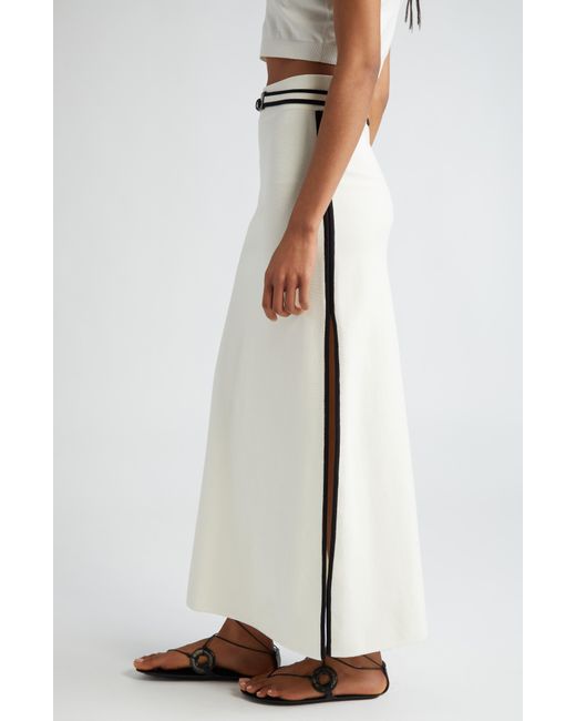 Max Mara White Ora Belted Cotton Blend Sweater Skirt