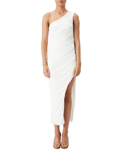 Bardot Rosalie One-shoulder Sheath Midi Dress in White | Lyst