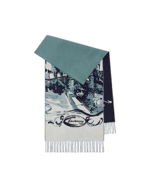 Burberry Blue Castle Cashmere Scarf