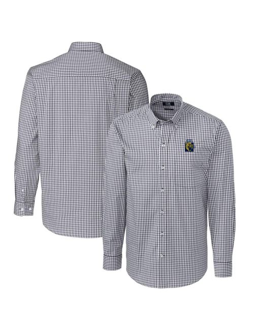 Cutter & Buck Gray Fiu Panthers Easy Care Stretch Gingham Big & Tall Long Sleeve Button-down Shirt At Nordstrom for men