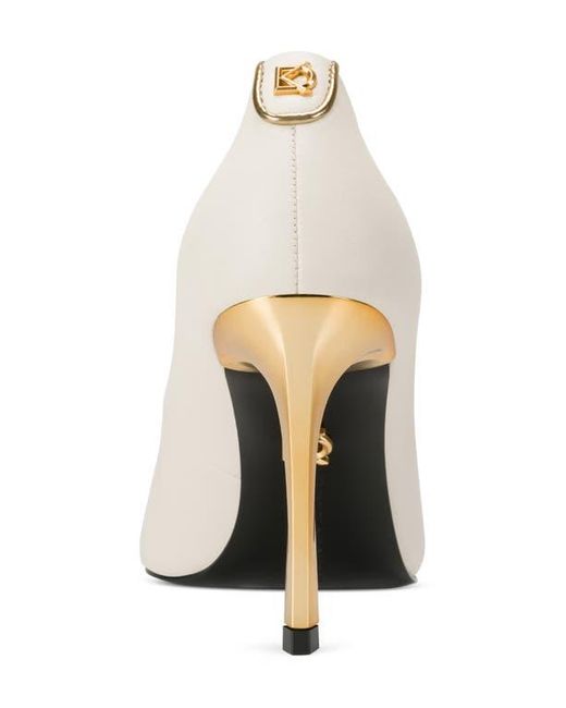 Donna Karan White Panthia Pointed Toe Pump