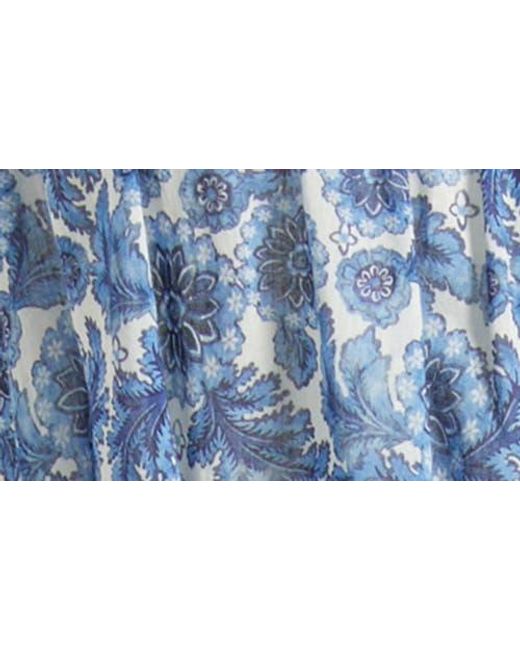 Doen Blue Nevita Belted Organic Cotton Voile Midi Dress