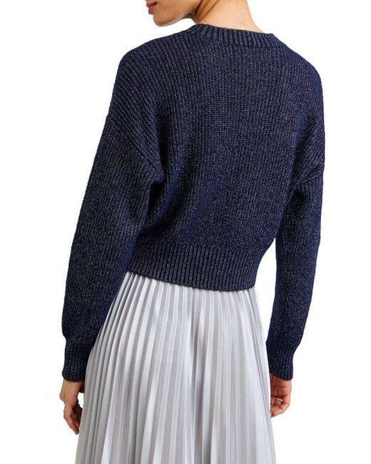 Bella Dahl Blue Marled Fitted Waist Sweater